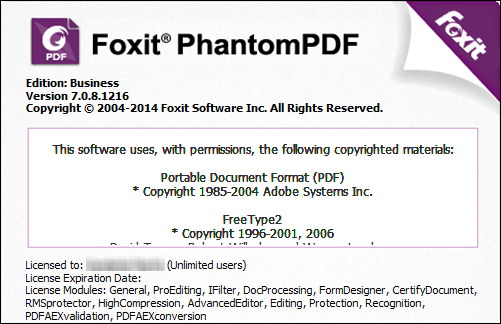 Key Foxit Phantompdf